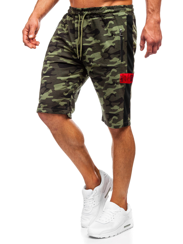 Men's Camo Sweat Shorts Khaki Bolf HW2636