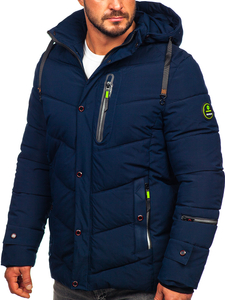 Men's Winter Quilted Jacket Navy Blue Bolf 22M55
