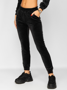 Women's 2-Piece Velour Tracksuit Black Bolf 829