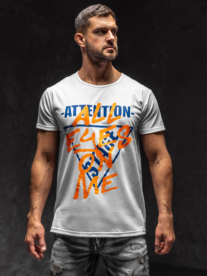 Men's Printed T-shirt White Bolf KS1995