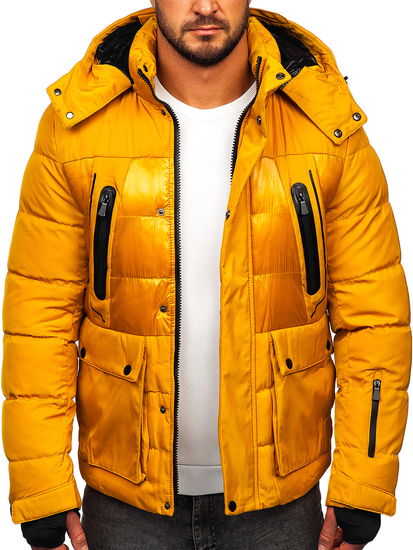 Men's Quilted Winter Jacket Camel Bolf 99527