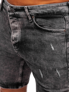 Men's Denim Shorts Black Bolf 0668
