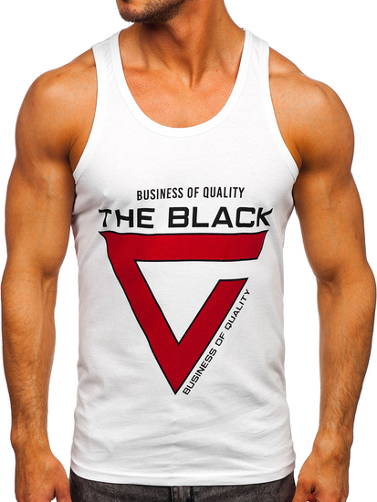 Men's Printed Boxer Tank Top White Bolf 14833