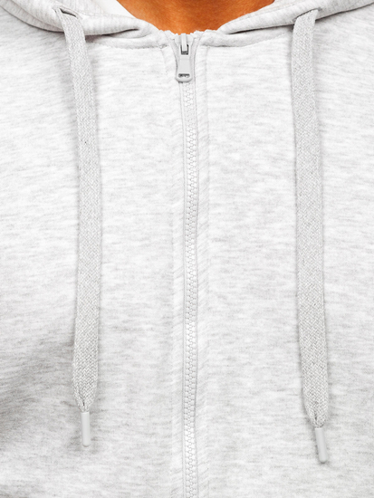 Men's Thick Zip Hoodie Light Grey Bolf 2008
