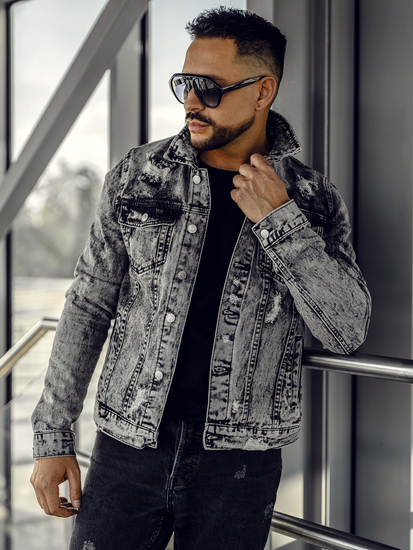 Men's Denim Jacket Grey Bolf AK588