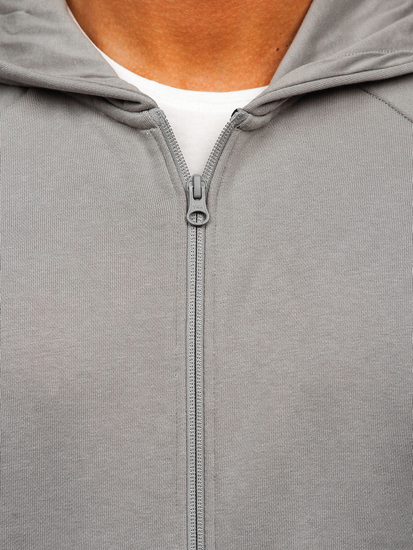 Men's Organic Cotton Zip Hoodie Grey 4F BLM011