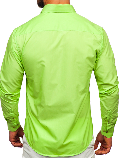 Men’s Elegant Long Sleeve Shirt Celadon Bolf 6944
