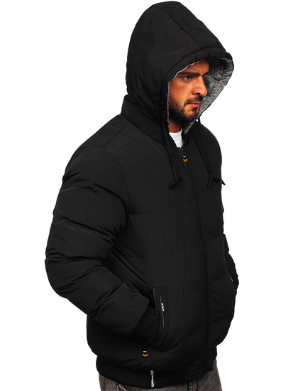 Men's Quilted Winter Jacket Black Bolf 7408