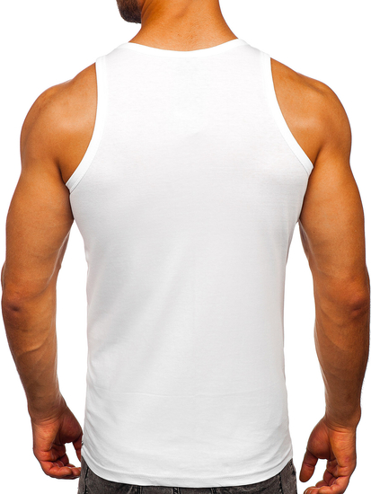 Men's Printed Boxer Tank Top White Bolf 14847