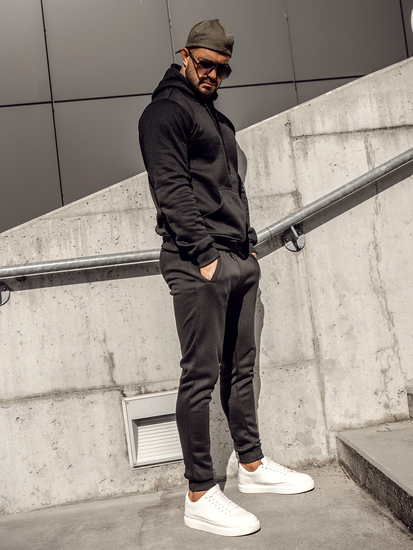 Men's Tracksuit with hood Black Bolf D003A
