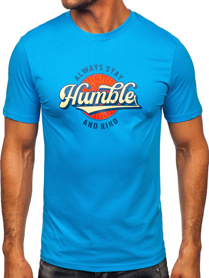 Men's Cotton Printed T-shirt Blue Bolf MPO3531