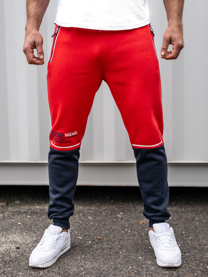 Men's Printed Sweatpants Red Bolf AM85A