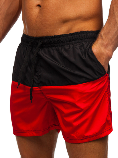 Men’s Swimming Trunks Black-Red Bolf HM058A