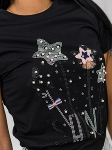 Women's Printed T-shirt Black Bolf 96T620